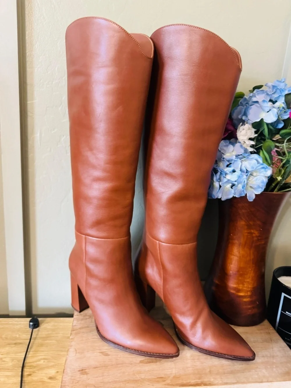 Steve Madden Cognac Over-the-Knee Leather Boots